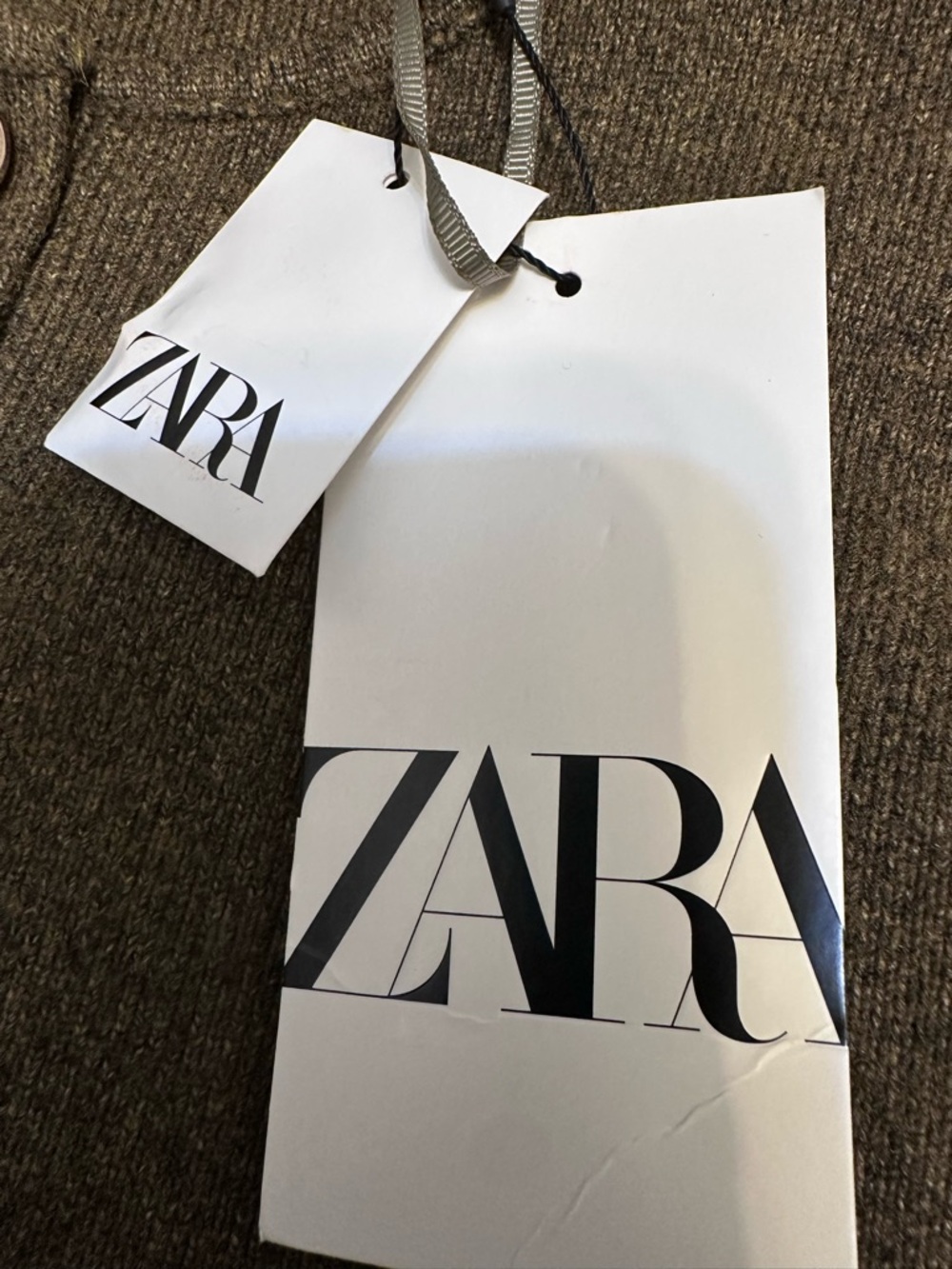 #196- NEW Zara Olive Green Sleeveless‎ Knit Flared Dress - Picture 14 of 15